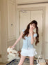 Cotton Embroidered Layered Mini Skirts